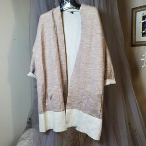 Eileen Fisher Merino Wool/Cashmere Cardigan Organic Cotton Quiet Luxury Size M